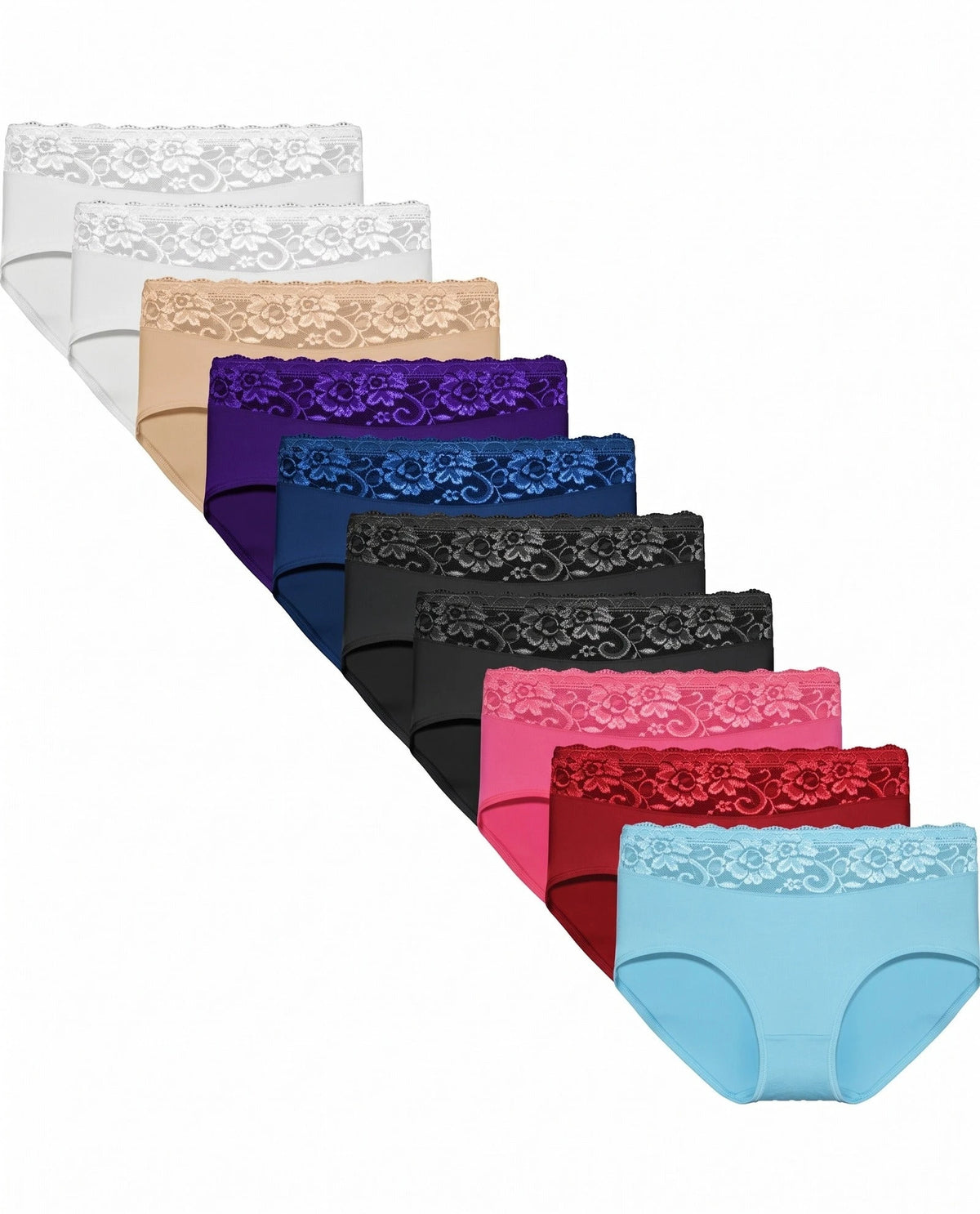 Holland underwear Fine Woman 10-pak dames taille slip kant - Katoen