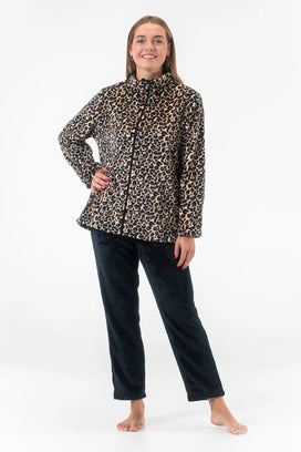 Holland underwear Gaubert dames huispak Fleece - Loungeset met rits