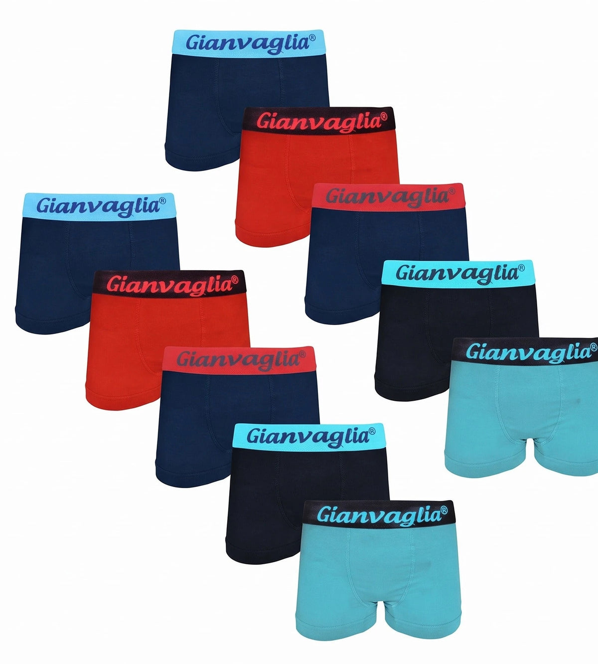 Holland underwear Gianvaglia 10-Pack jongens boxershorts - Blauw/Rood