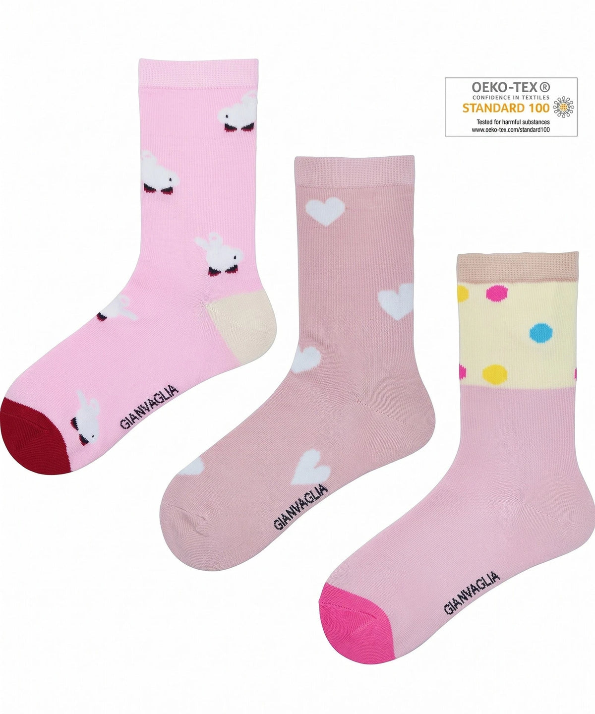 Holland underwear Gianvaglia 3-paar meisjes sokken - Combi roze