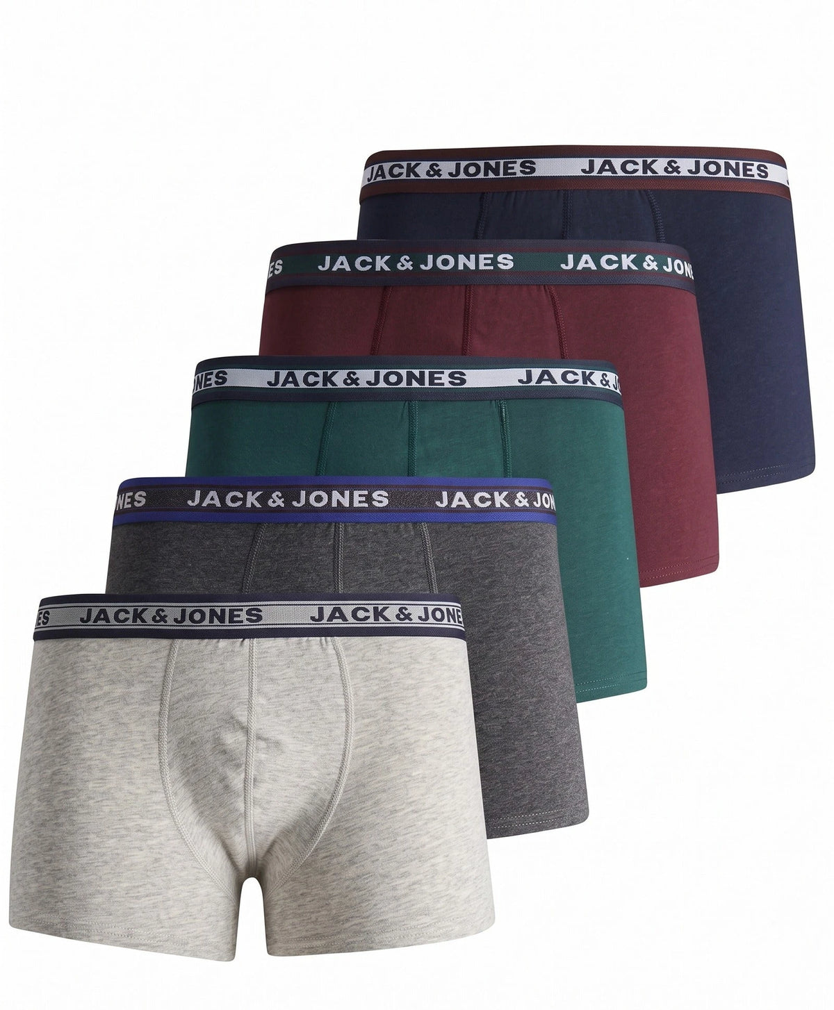Jack & Jones Jack and Jones 5-Pack heren boxershorts - Sea Moss