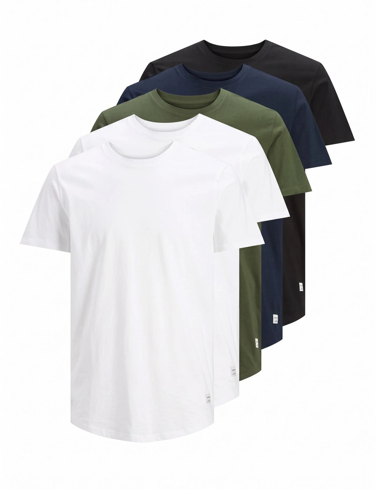 Jack & Jones Jack & Jones 5-pack heren T-shirts - ronde hals kleur