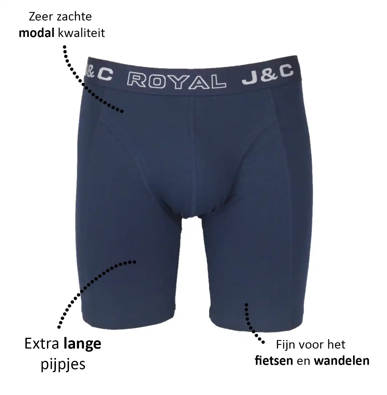 J&C J&C Heren boxershort - extra lange pijpjes - Modal