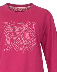 Jorn Cocks Irresistible dames pyjama lange mouw - Ronde hals - Pink flower