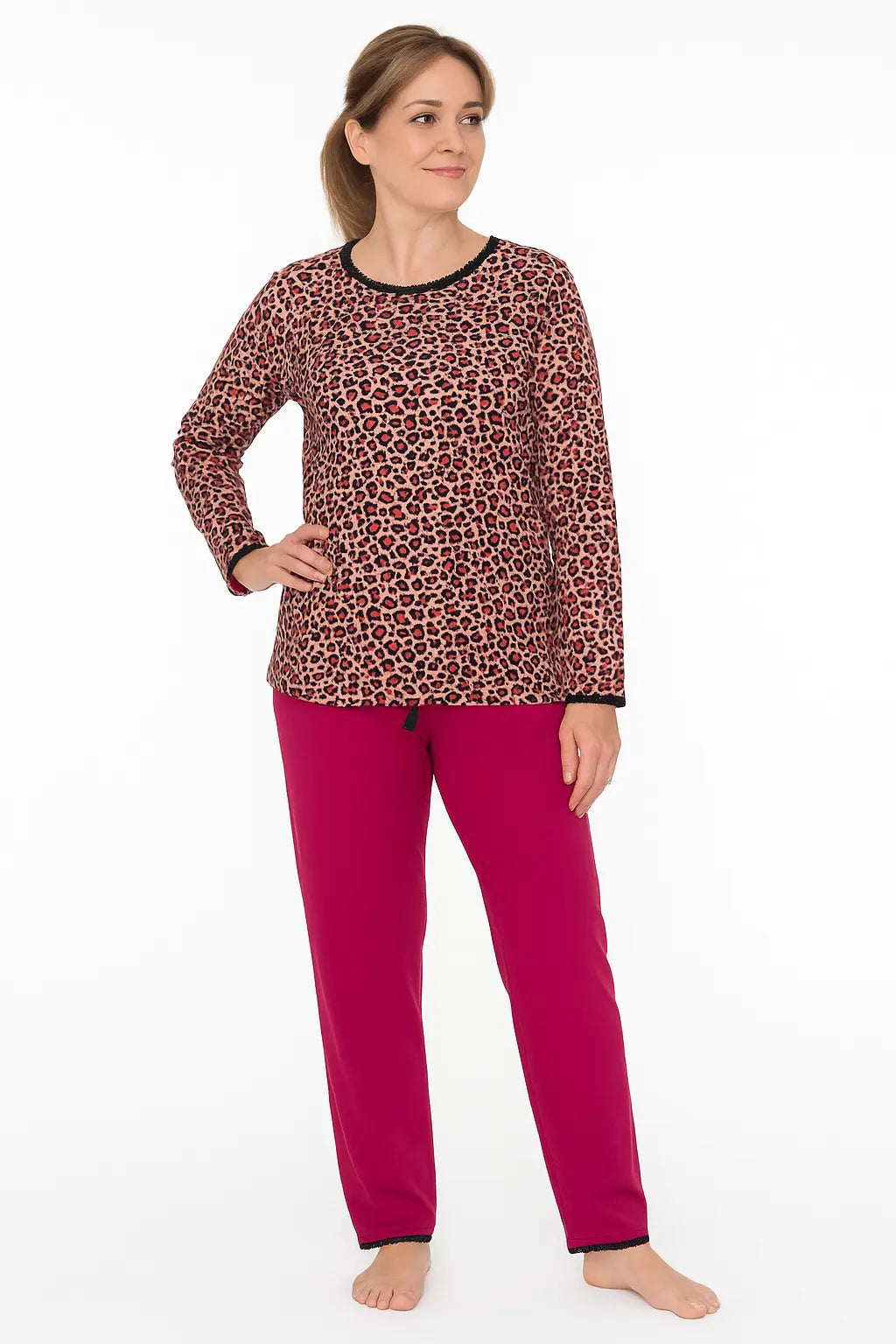 Jorn Cocks Irresistible dames pyjama lange mouw - Winter Panter
