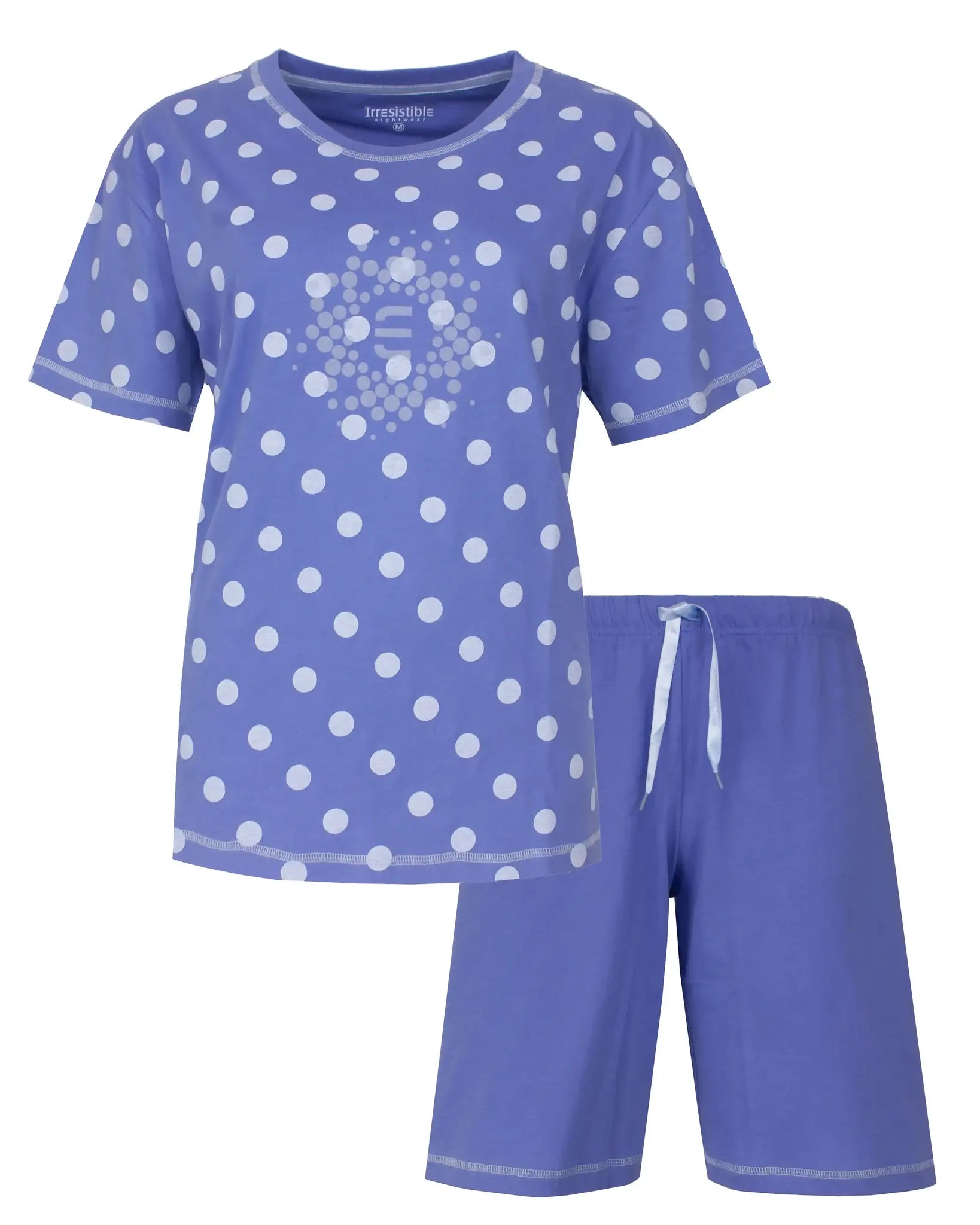 Jorn Cocks Irresistible dames shortama katoen - Blauw stippen