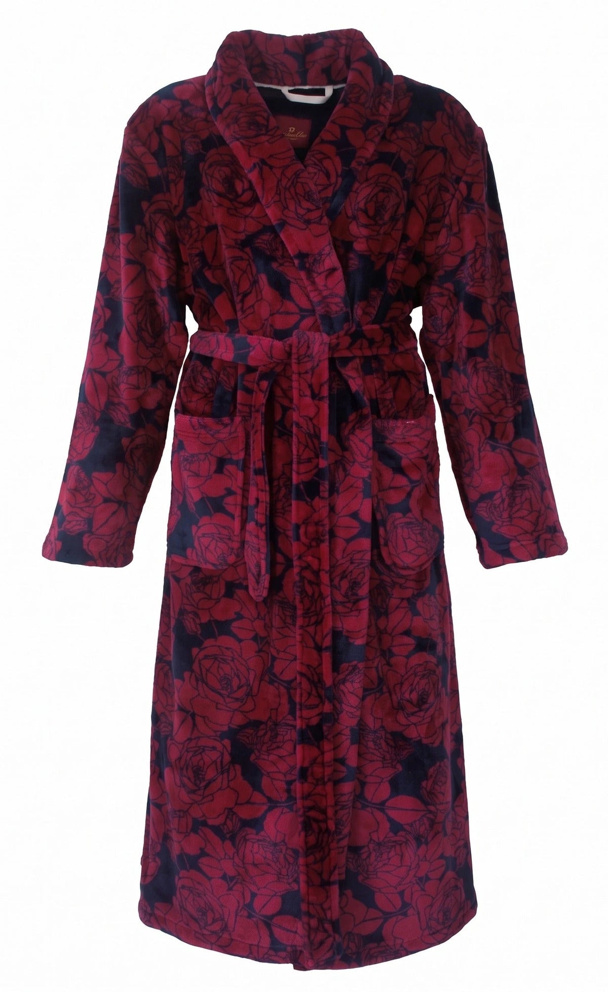 Jorn Cocks Medaillion dames badjas fleece - Red Flower
