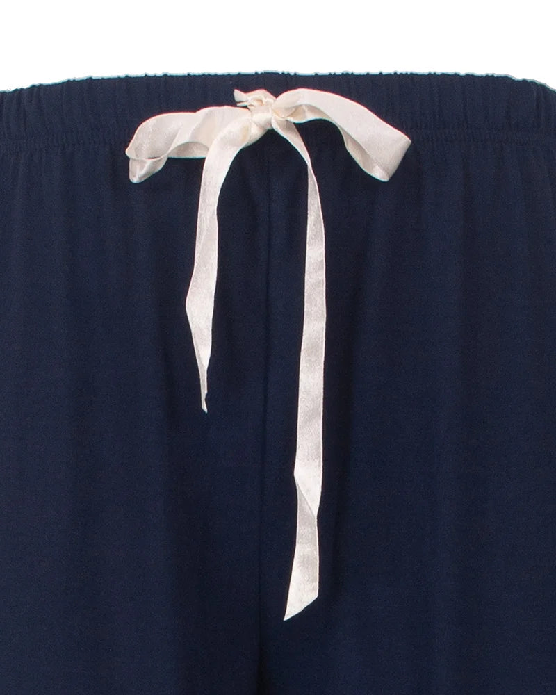 Jorn Cocks Medaillion dames pyjama - Doorknoop knoopsluiting - Blue flower