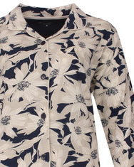 Jorn Cocks Medaillion dames pyjama - Doorknoop knoopsluiting - Blue flower