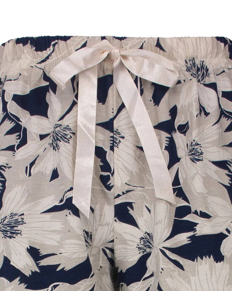 Jorn Cocks Medaillion dames pyjama lange mouw katoen - Blue flower
