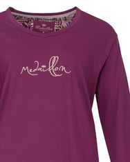 Jorn Cocks Medaillion dames pyjama lange mouw - Ronde hals - Violet Jungle