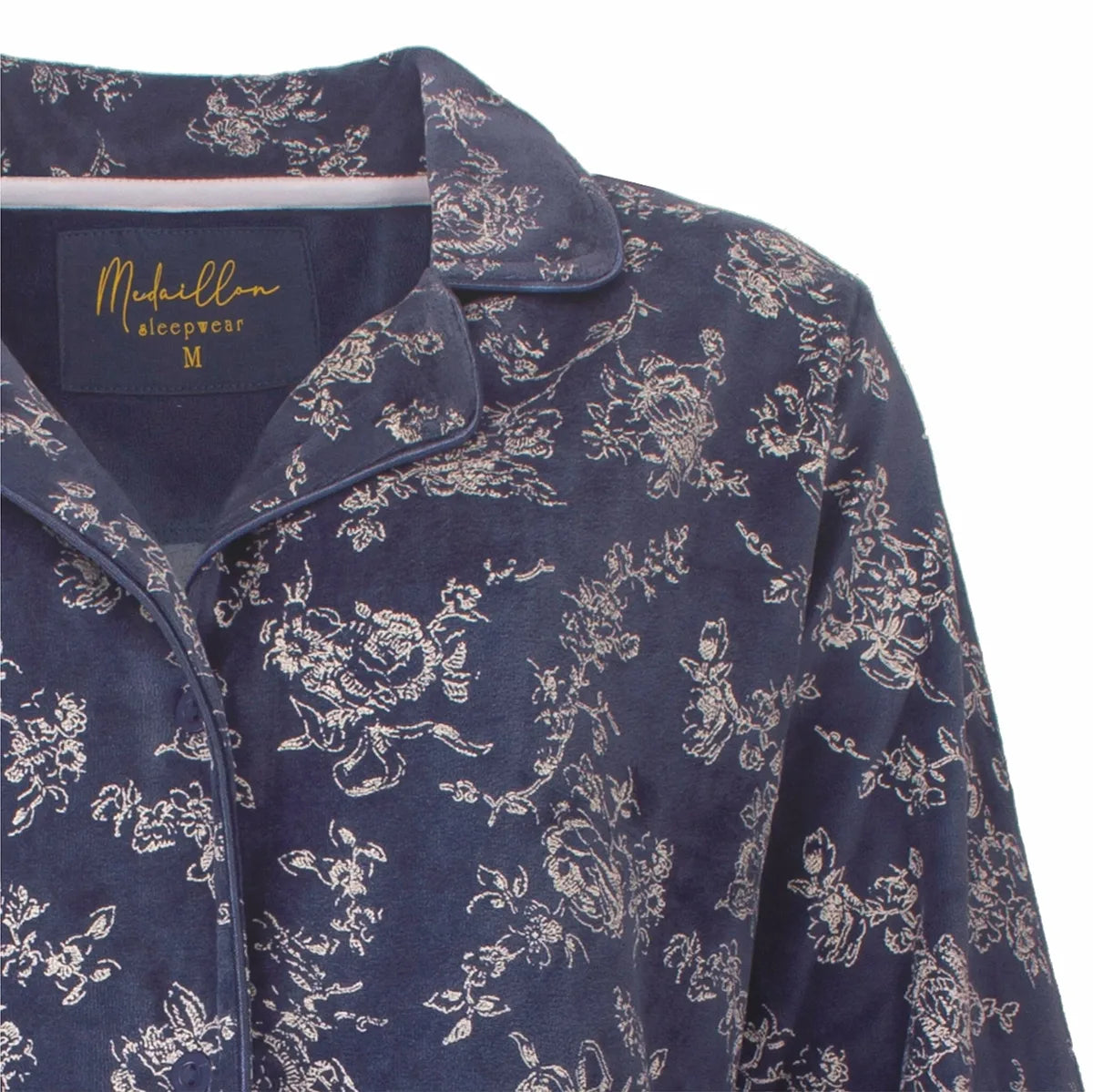 Jorn Cocks Medaillion dames velours pyjama doorknoop - Winter Flower