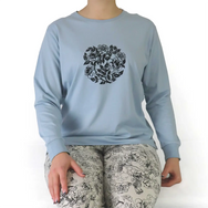 Jorn Cocks Medaillion katoenen dames pyjama lange mouw - Grey Flower