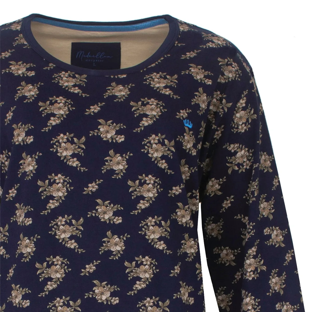 Jorn Cocks Medaillon dames nachthemd lange mouw - Dark Blue
