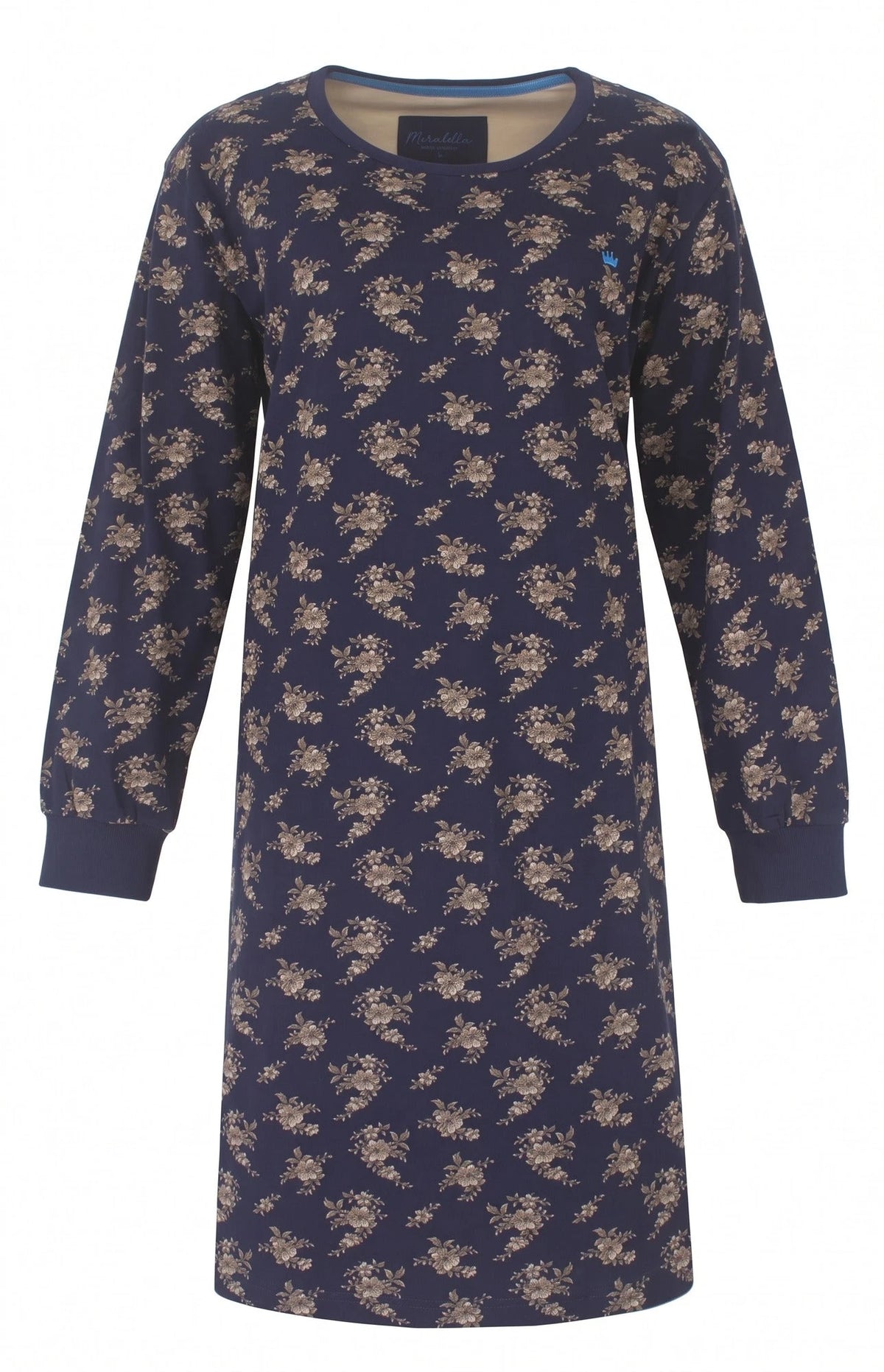 Jorn Cocks Medaillon dames nachthemd lange mouw - Dark Blue