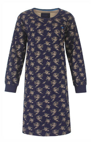 Jorn Cocks Medaillon dames nachthemd lange mouw - Dark Blue