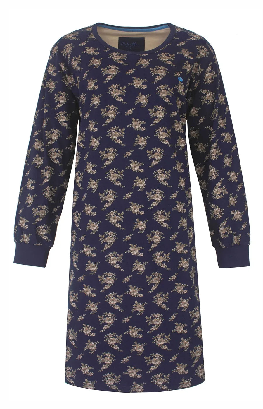 Jorn Cocks Medaillon dames nachthemd lange mouw - Dark Blue