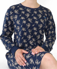 Jorn Cocks Medaillon dames nachthemd lange mouw - Dark Blue