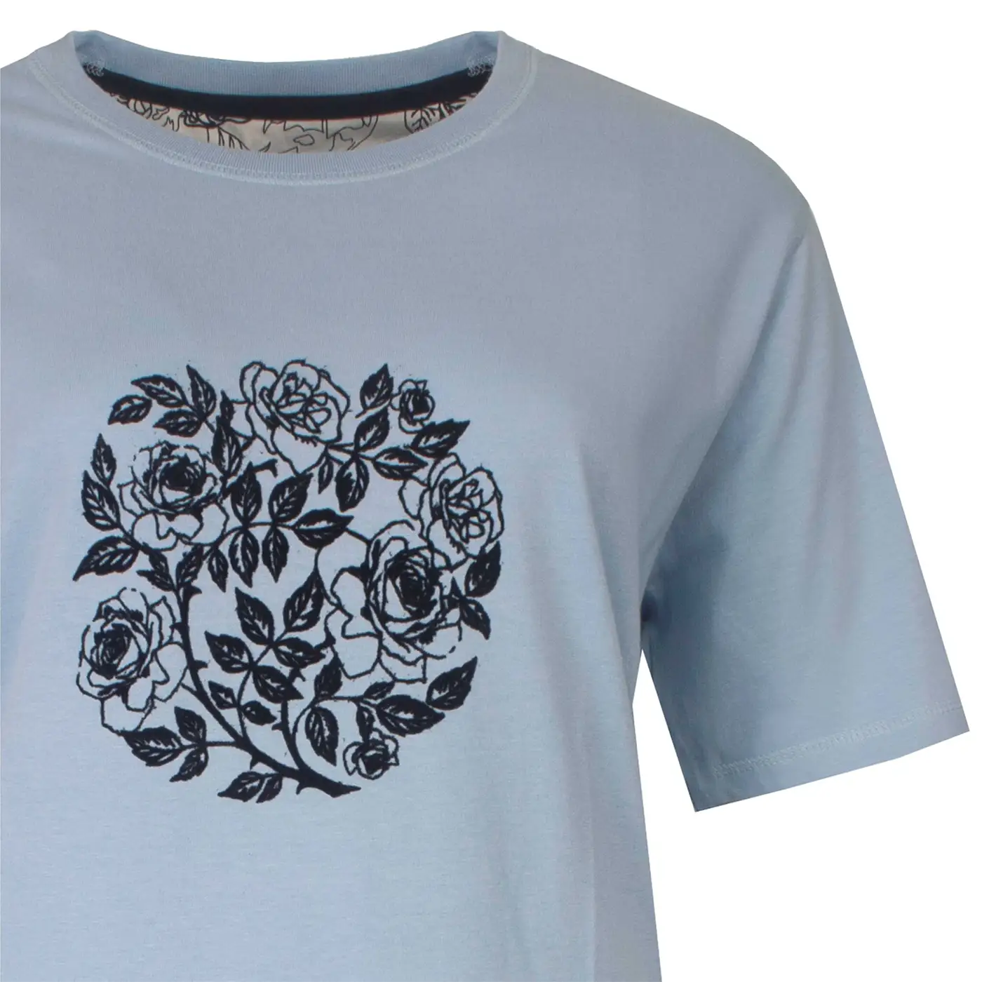 Jorn Cocks Medaillon dames shortama katoen - "Grey Flower"