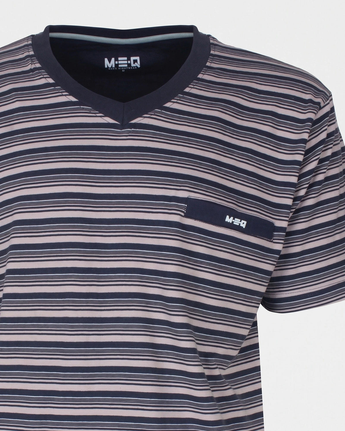 Jorn Cocks M.E.Q. Heren pyjama korte mouwen - lange broek - Grey stripe