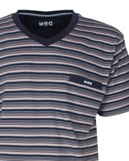 Jorn Cocks M.E.Q. Heren pyjama korte mouwen - lange broek - Grey stripe