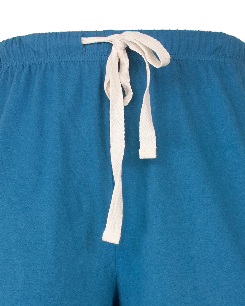 Jorn Cocks M.E.Q. Heren pyjama lange mouwen katoen - Aqua Squares