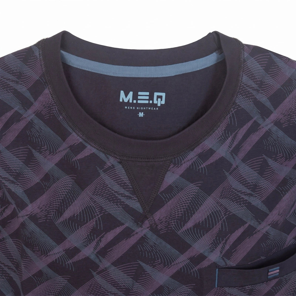 Jorn Cocks M.E.Q. Heren pyjama lange mouwen katoen - Blue monogram