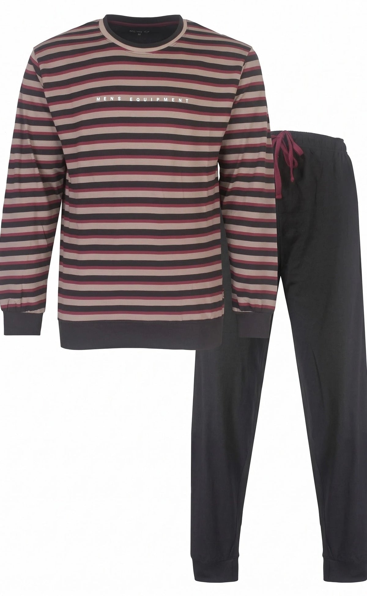 Jorn Cocks M.E.Q. Heren pyjama lange mouwen katoen - Grey stripe