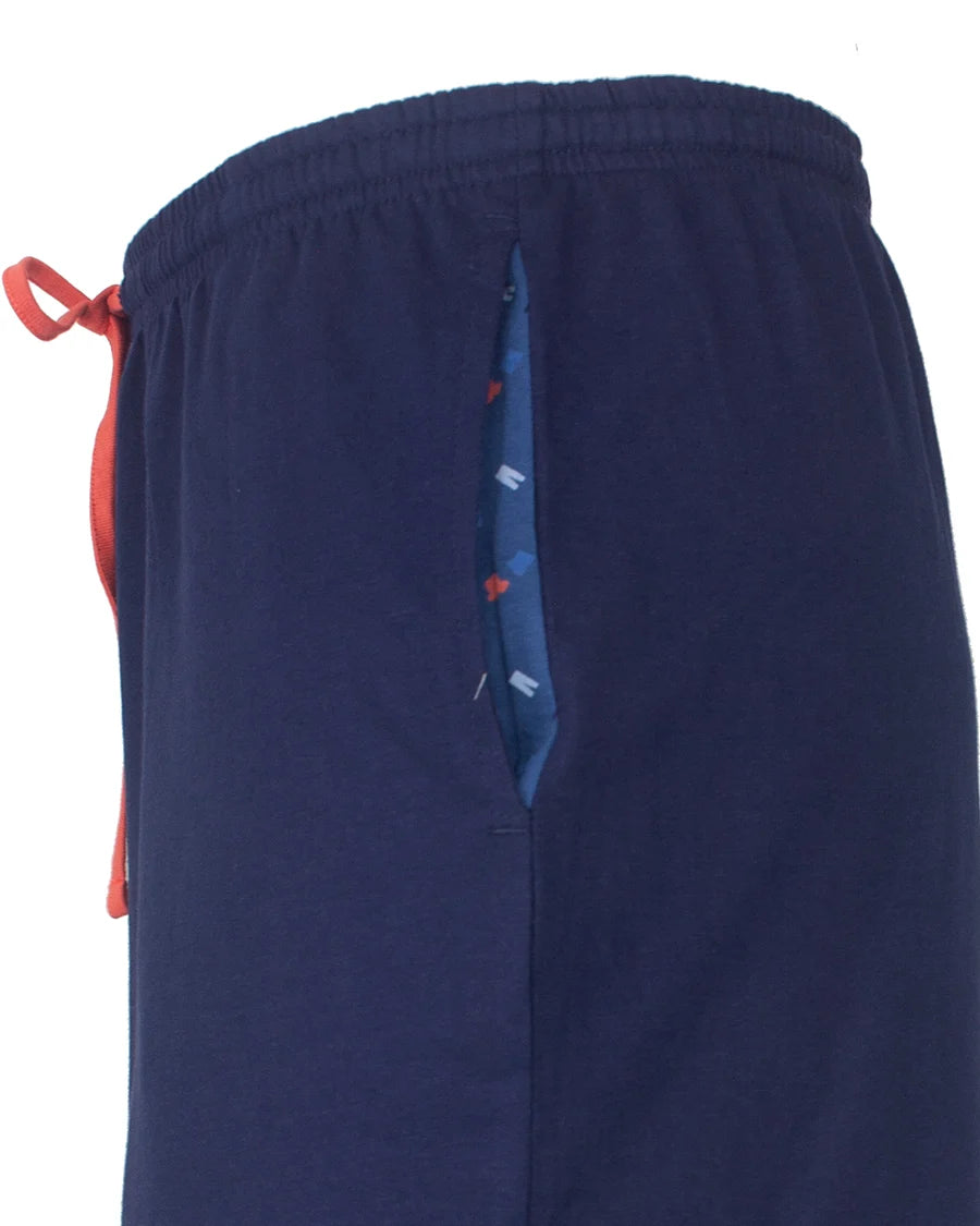 Jorn Cocks M.E.Q. Heren pyjama lange mouwen katoen V-hals - Blue logo