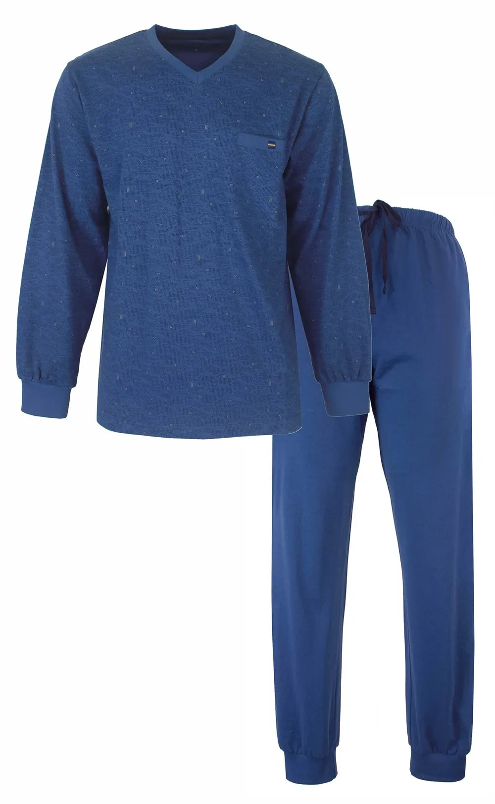 Jorn Cocks M.E.Q. Heren pyjama lange mouwen katoen - Winter blue