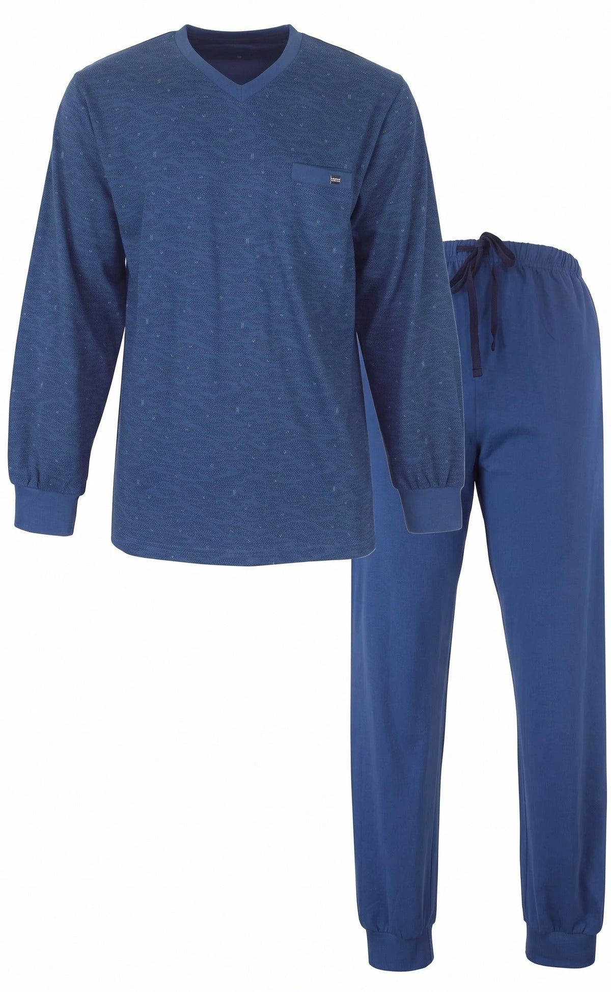 Jorn Cocks M.E.Q. Heren pyjama lange mouwen katoen - Winter blue