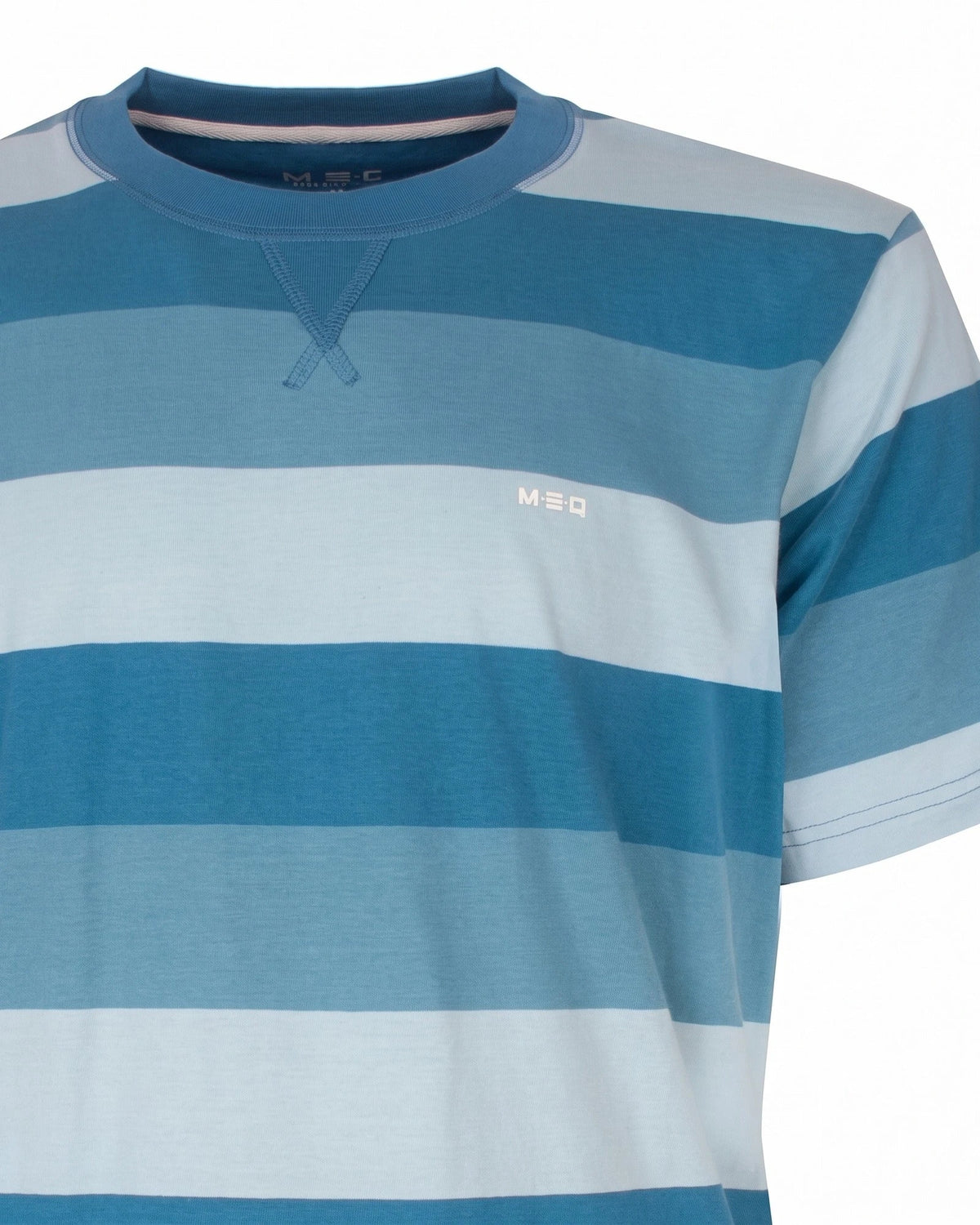 Jorn Cocks M.E.Q. Heren shortama katoen - Blue summer stripe