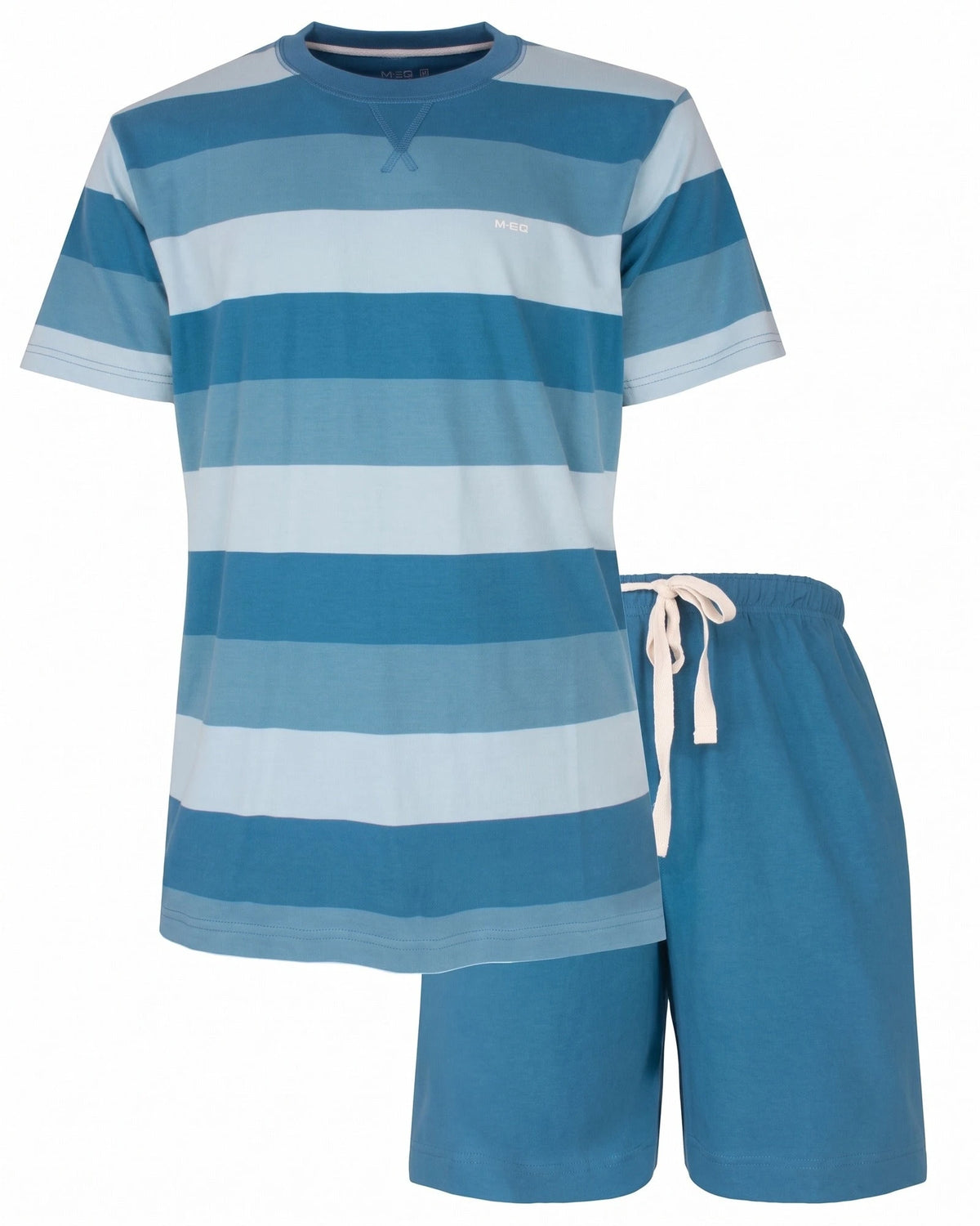Jorn Cocks M.E.Q. Heren shortama katoen - Blue summer stripe