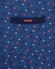 Jorn Cocks M.E.Q. Heren shortama katoen - V-hals - Blue logo