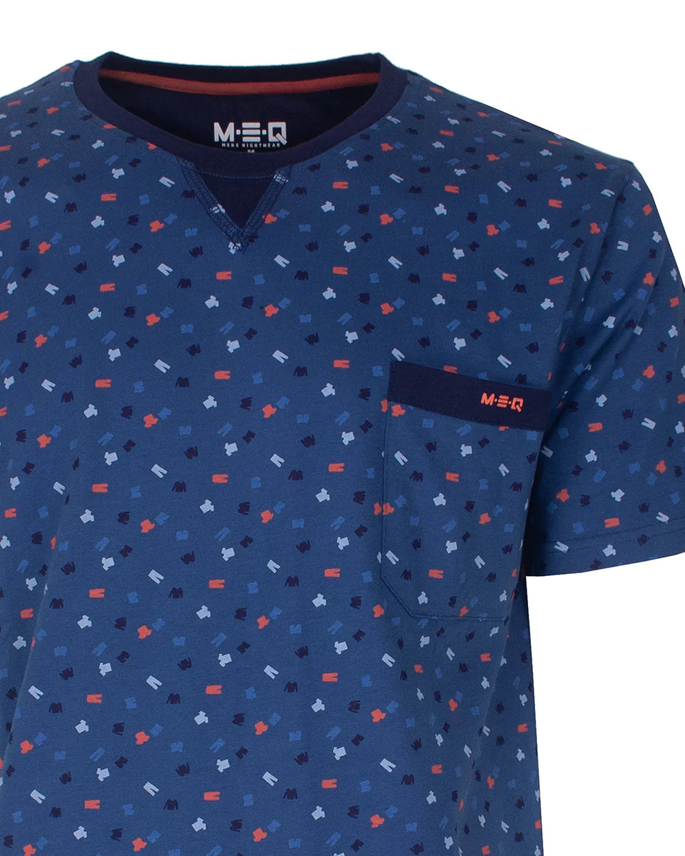 Jorn Cocks M.E.Q. Heren shortama katoen - V-hals - Blue logo