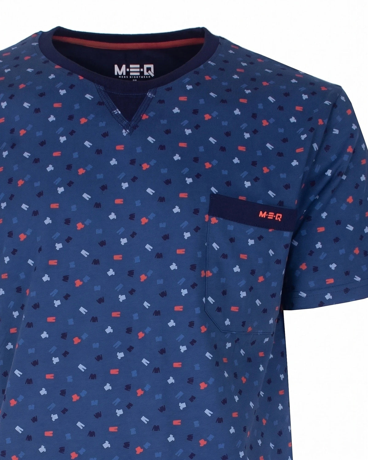 Jorn Cocks M.E.Q. Heren shortama katoen - V-hals - Blue logo