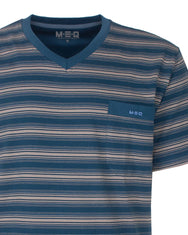 Jorn Cocks M.E.Q. Heren shortama katoen - V-hals - Blue Summer