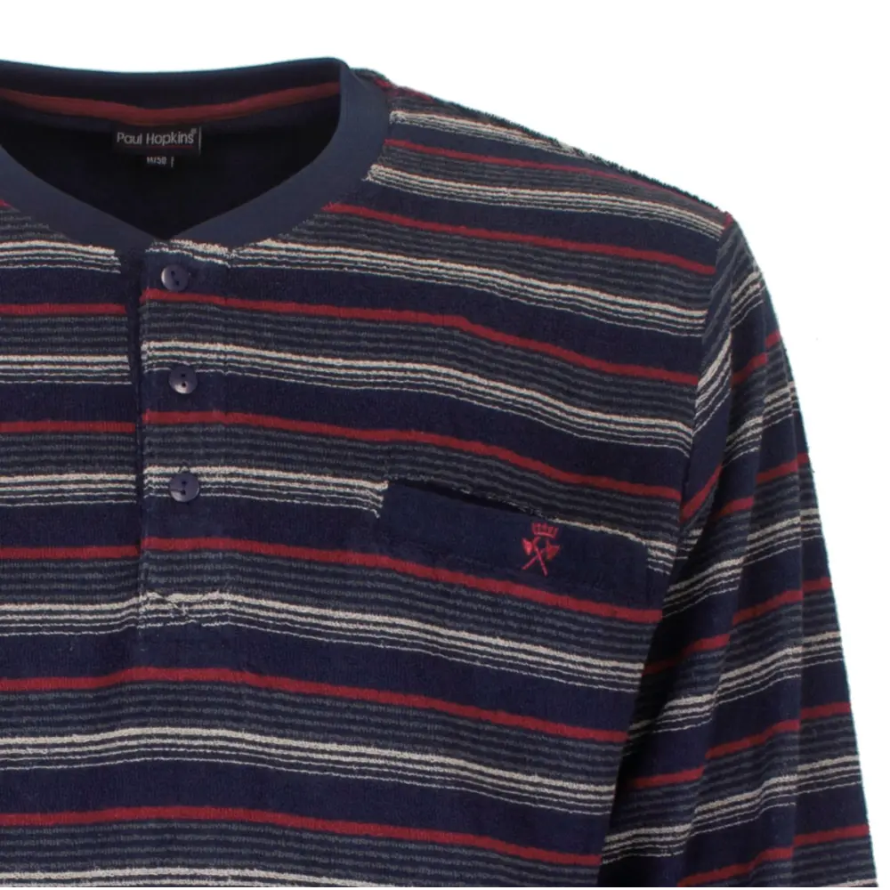 Jorn Cocks Paul Hopkins Badstof pyjama heren - Winter Blue