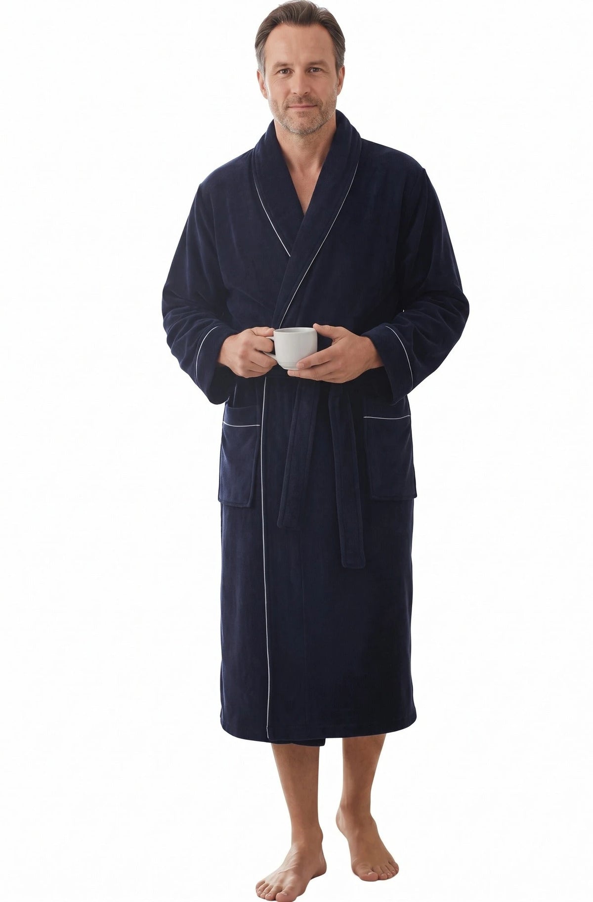 Jorn Cocks Paul Hopkins heren Fleece Badjas - Sjaalkraag
