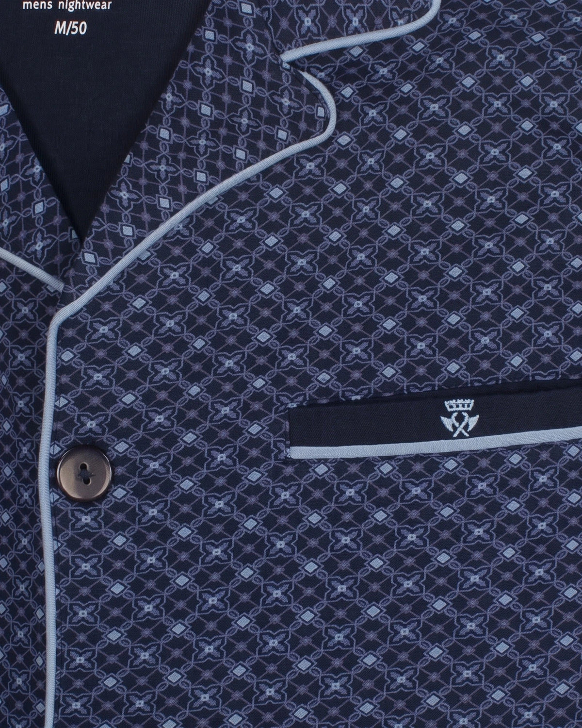 Jorn Cocks Paul Hopkins heren pyjama doorknoop - Knoopsluiting - Darkblue