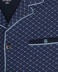 Jorn Cocks Paul Hopkins heren pyjama doorknoop - Knoopsluiting - Darkblue