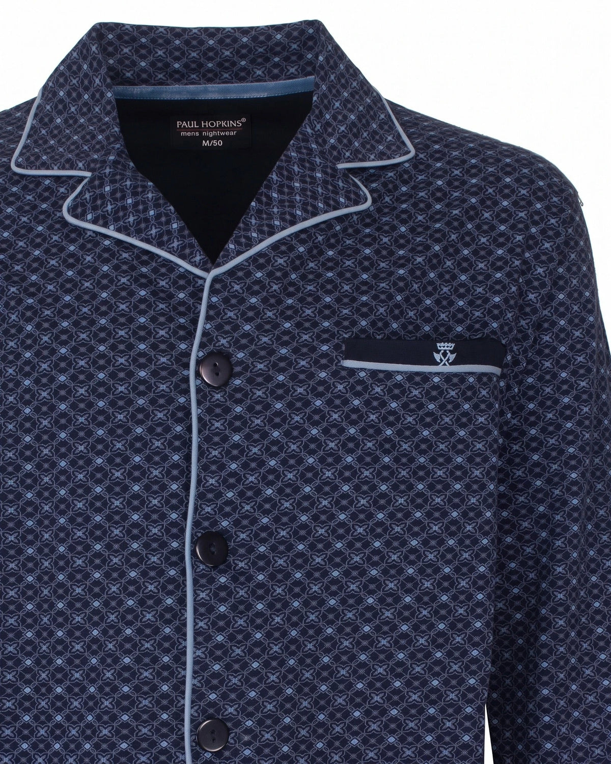 Jorn Cocks Paul Hopkins heren pyjama doorknoop - Knoopsluiting - Darkblue