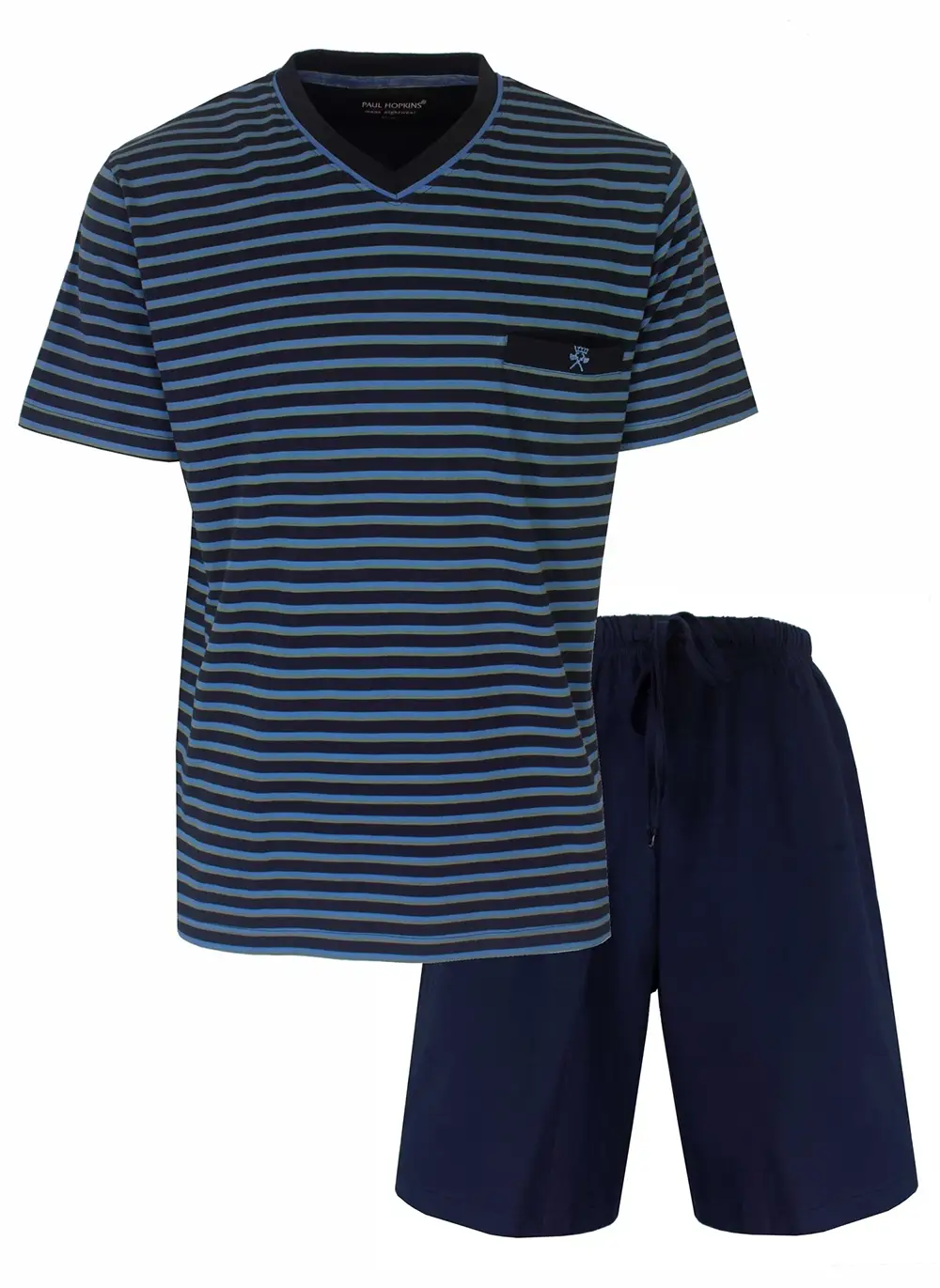 Jorn Cocks Paul Hopkins Heren shortama - Katoen - Blauw gestreept
