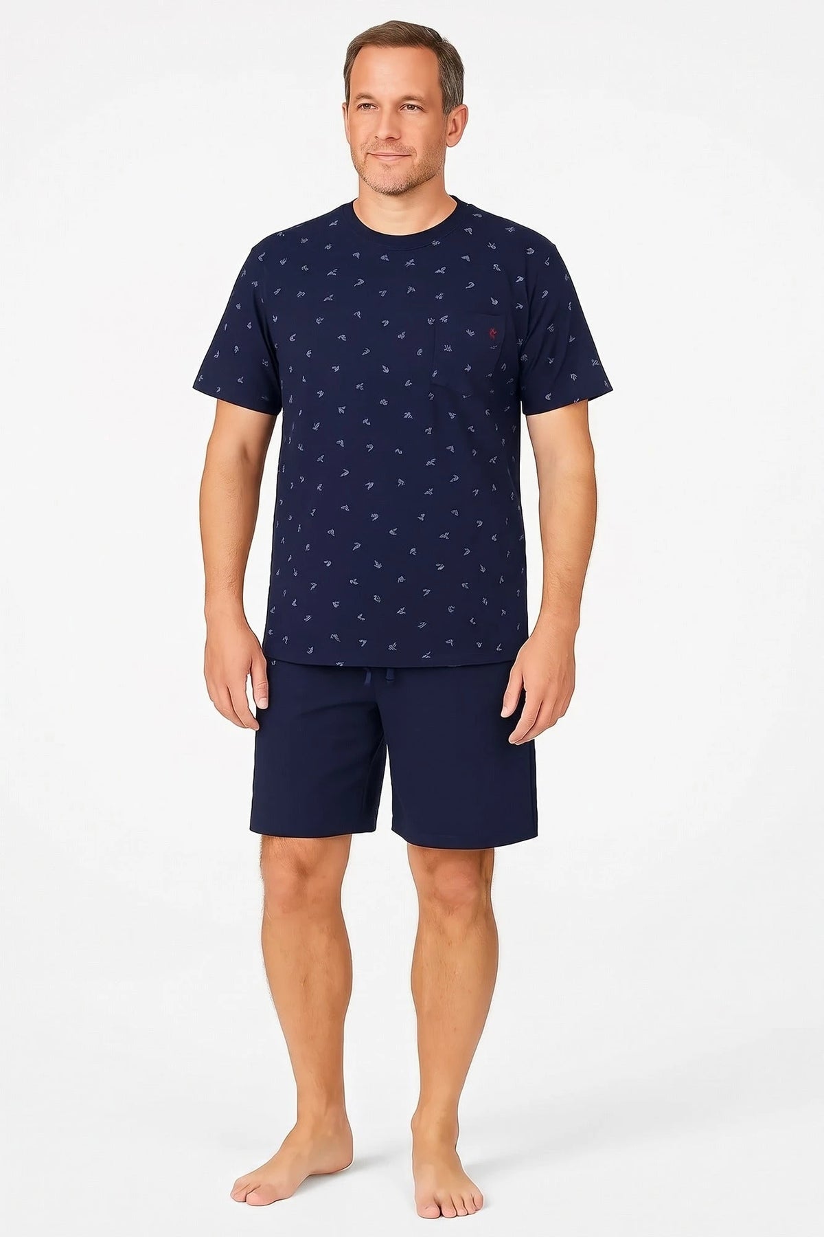 Jorn Cocks Paul Hopkins Heren shortama - Katoen - Blue logo