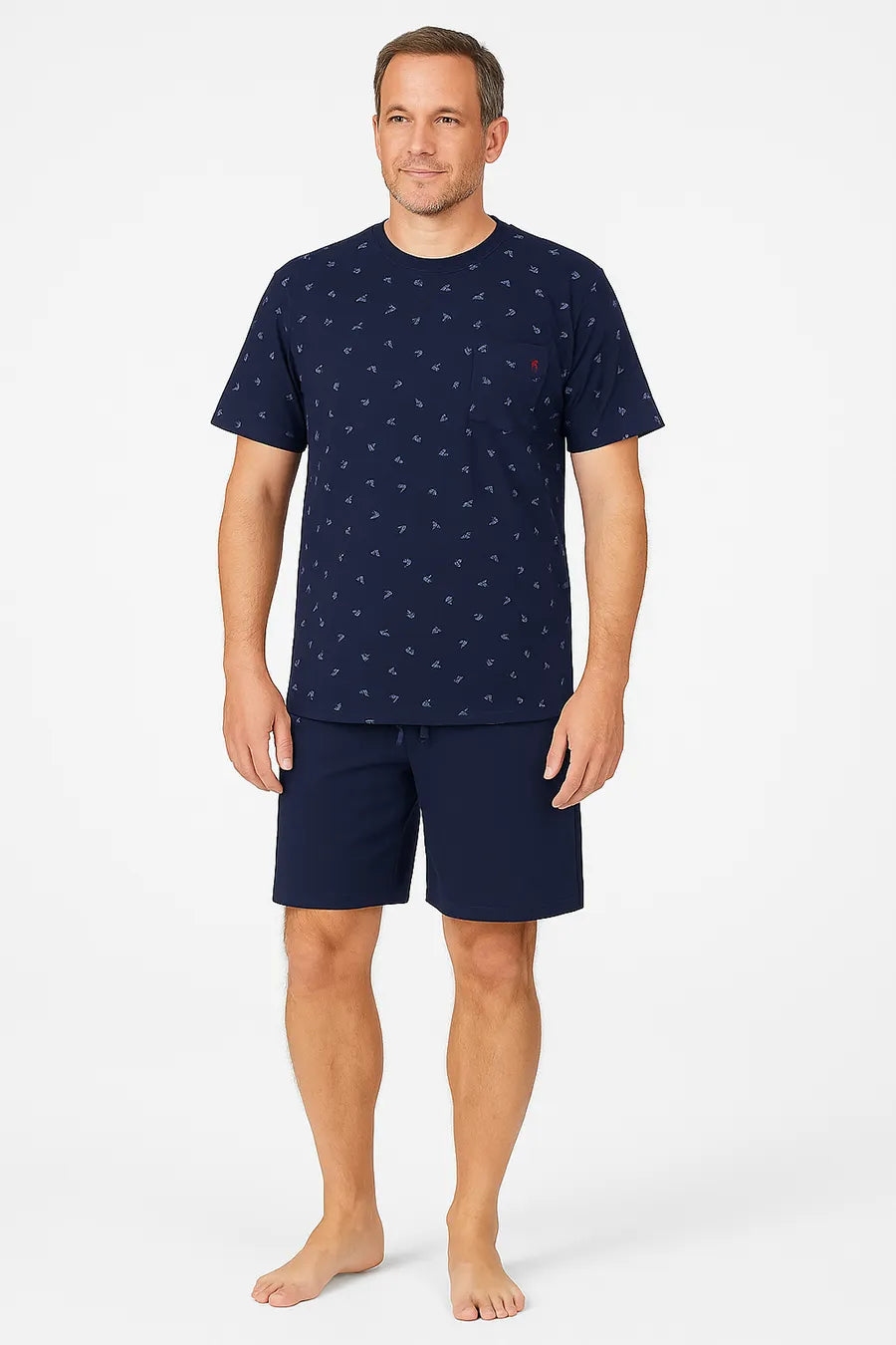Jorn Cocks Paul Hopkins Heren shortama - Katoen - Blue logo