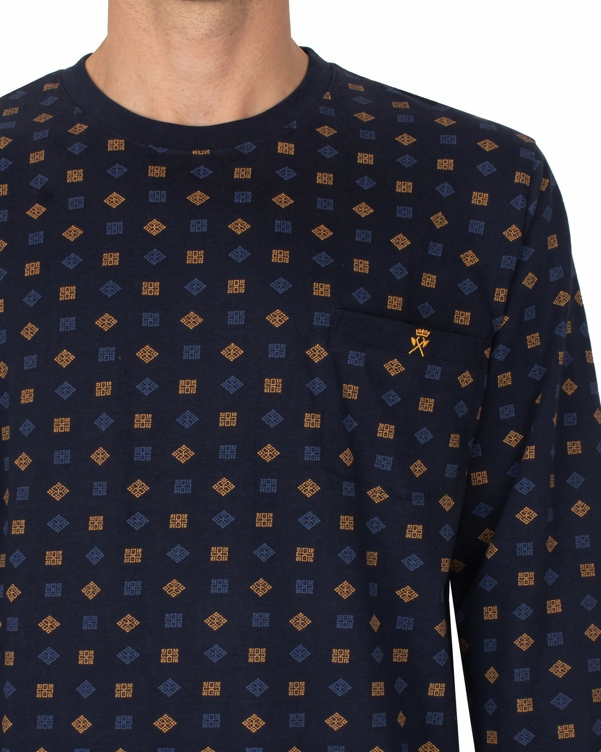 Jorn Cocks Paul Hopkins pyjama heren lange mouw - Blue inca