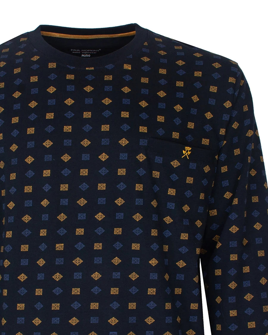 Jorn Cocks Paul Hopkins pyjama heren lange mouw - Blue inca