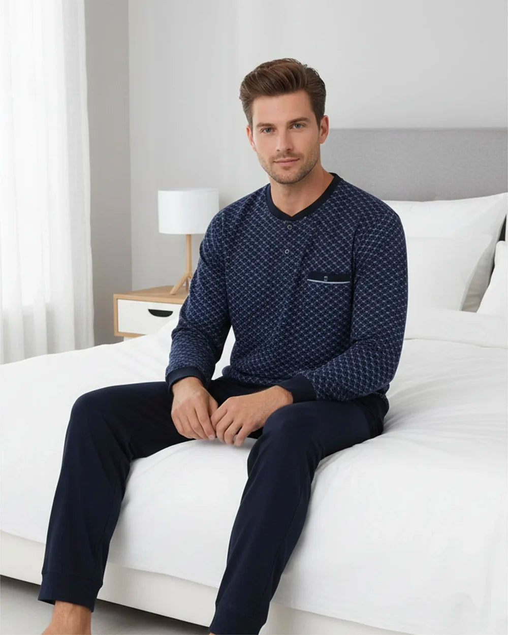 Jorn Cocks Paul Hopkins pyjama heren lange mouw - Knoopsluiting -