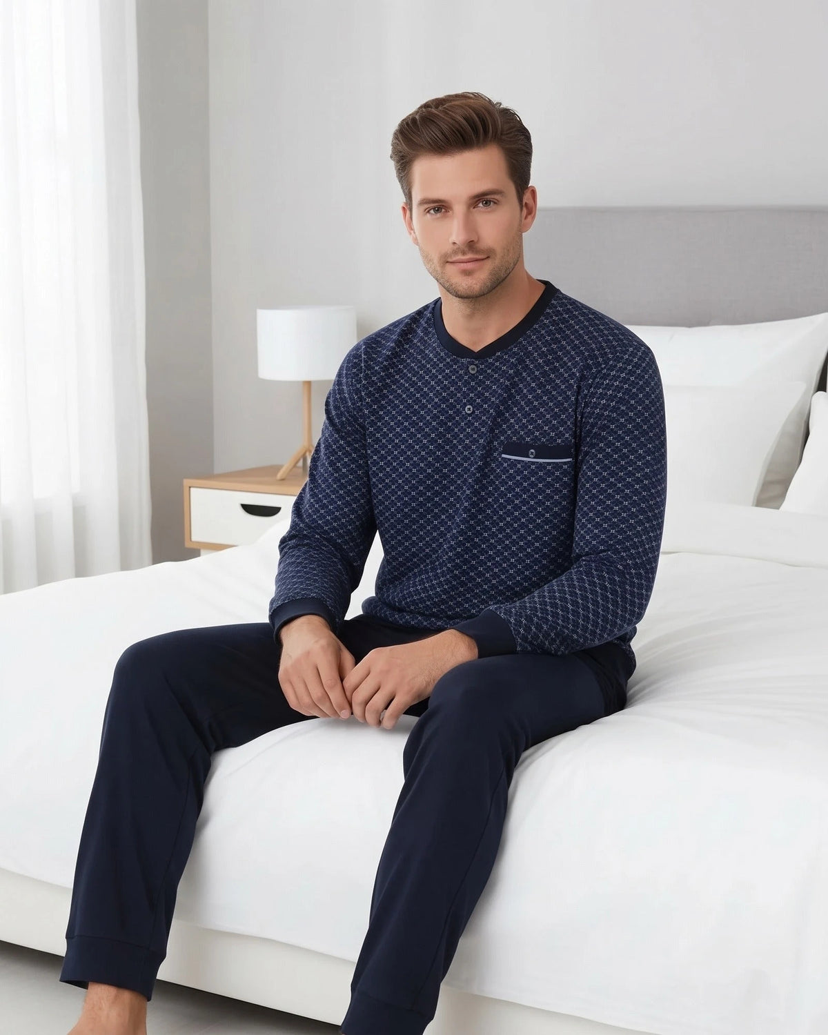 Jorn Cocks Paul Hopkins pyjama heren lange mouw - Knoopsluiting -