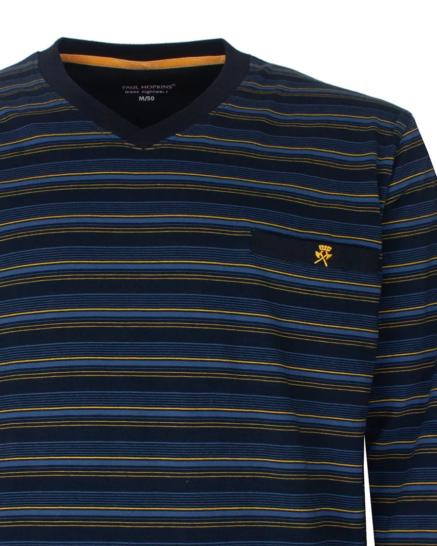 Jorn Cocks Paul Hopkins pyjama heren lange mouw V-hals - Dark blue